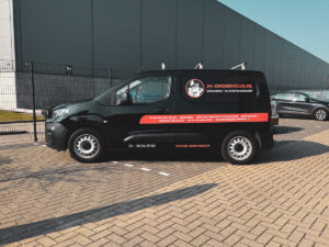 JH Onderhoud Caddy Belettering bestelwagen reclame stickers Rotterdam Den Hoorn Den Haag- Plakdame