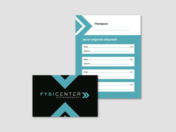 Fysicenter Afsprakenkaart ontwerp Plakdame Rotterdam