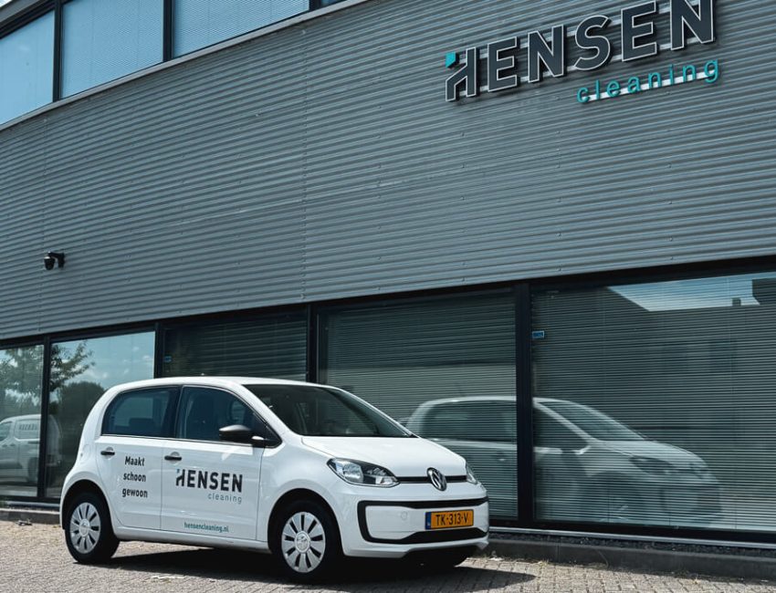 Hensen Cleaning Auto VW Up belettering reclame stickers Rotterdam - Plakdame